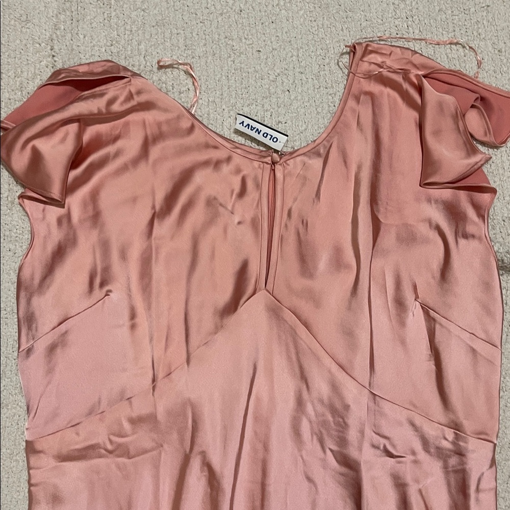 NWT- Old Navy - XXLP. Flutter Sleeve Keyhole Satin Maxi Dress - Picture 6 of 10